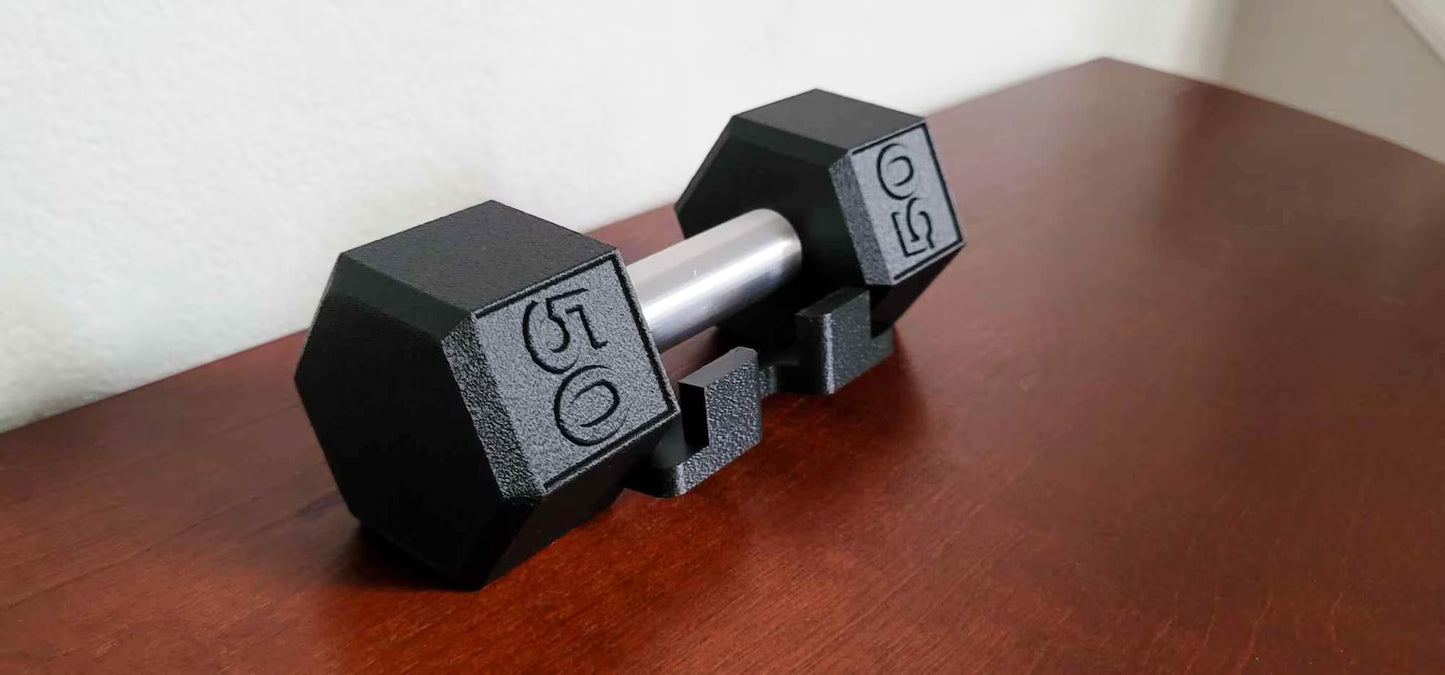 Dumbbell Phone Stand - 3D Printed Desk Holder for Gym Lovers (Fits Large Phones)