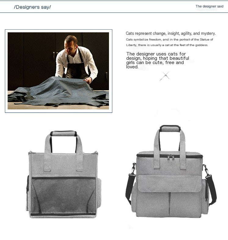 6-Piece Pet Travel Bag Set - Dog Food Organizer Tote with Collapsible Bowls (Grey)