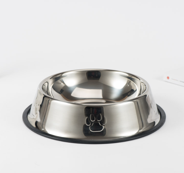 Premium Stainless Steel Pet Bowl - Non-Slip Rubber Base Food & Water Dish