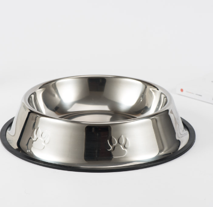 Premium Stainless Steel Pet Bowl - Non-Slip Rubber Base Food & Water Dish
