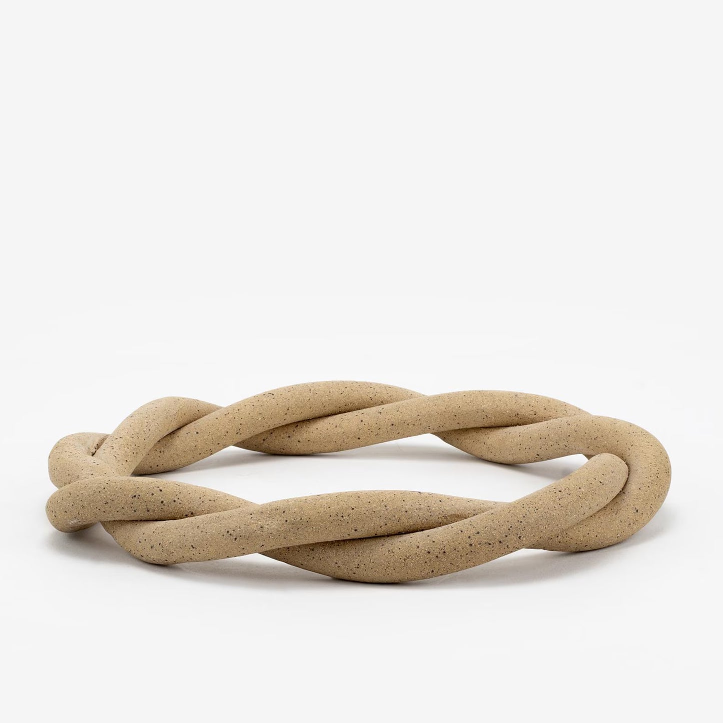 Handmade Speckled Ceramic Trivet - Twisted Clay Hot Pot Holder for Kitchen Dining