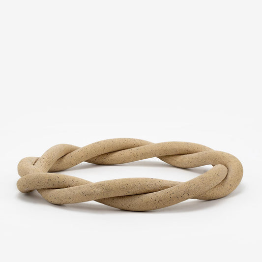 Handmade Speckled Ceramic Trivet - Twisted Clay Hot Pot Holder for Kitchen Dining