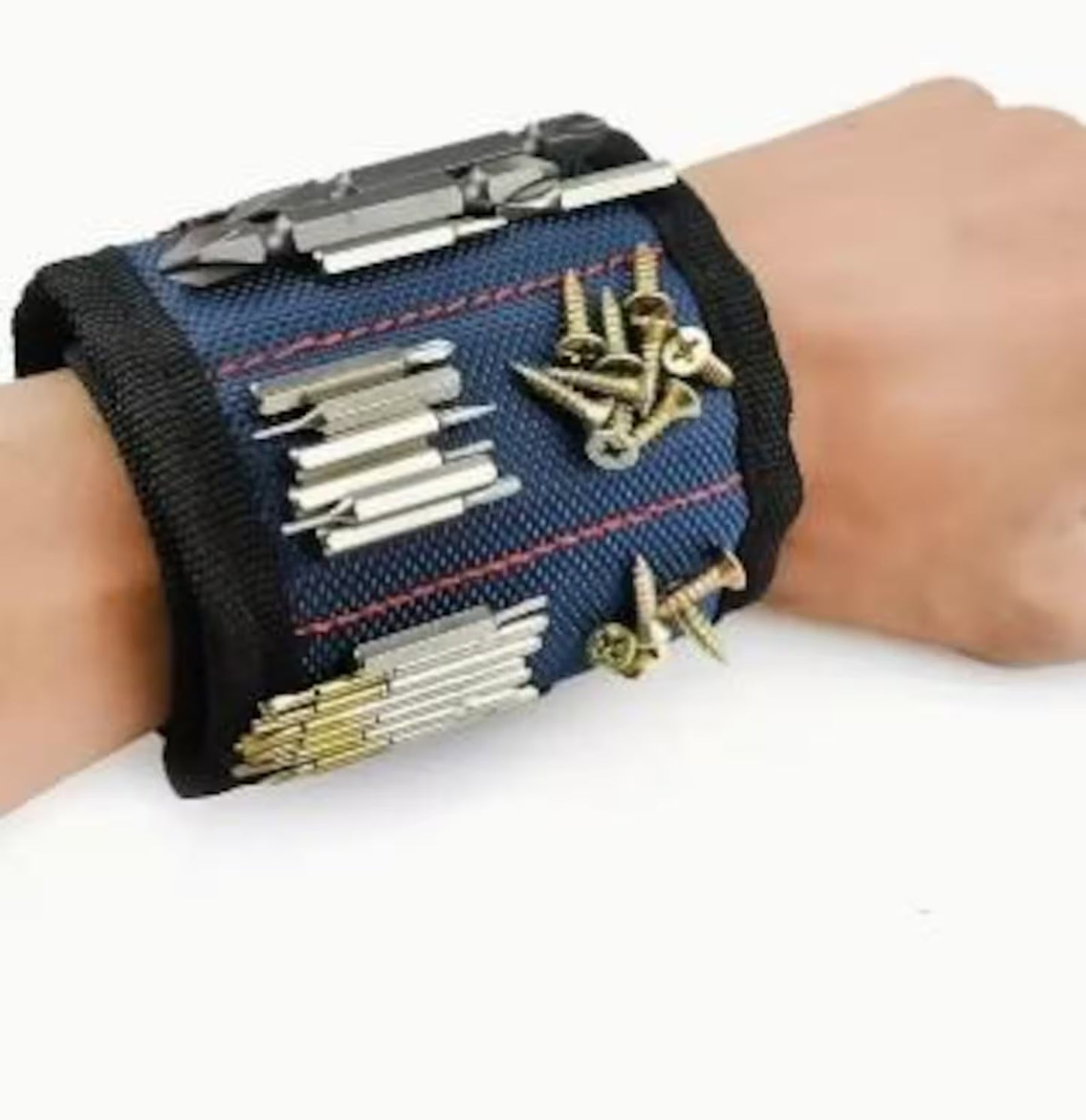 Magnetic Tool Wristband - Adjustable Wrist Strap for Screws, Nails & Drill Bits