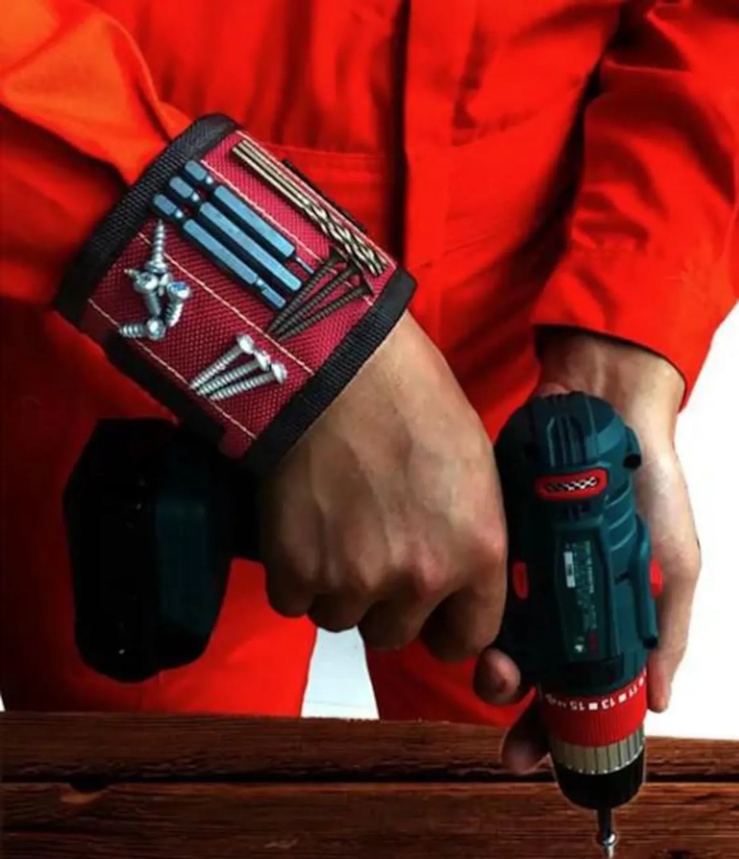 Magnetic Tool Wristband - Adjustable Wrist Strap for Screws, Nails & Drill Bits