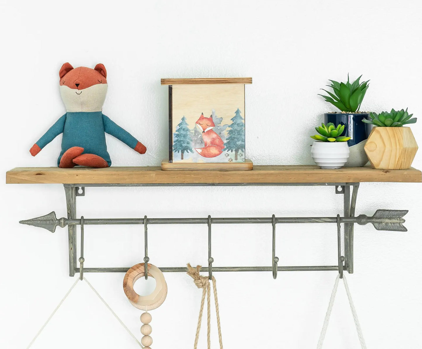 Wooden Woodland Money Box - Kids Coin Bank & Nursery Decor (Natural Wood)