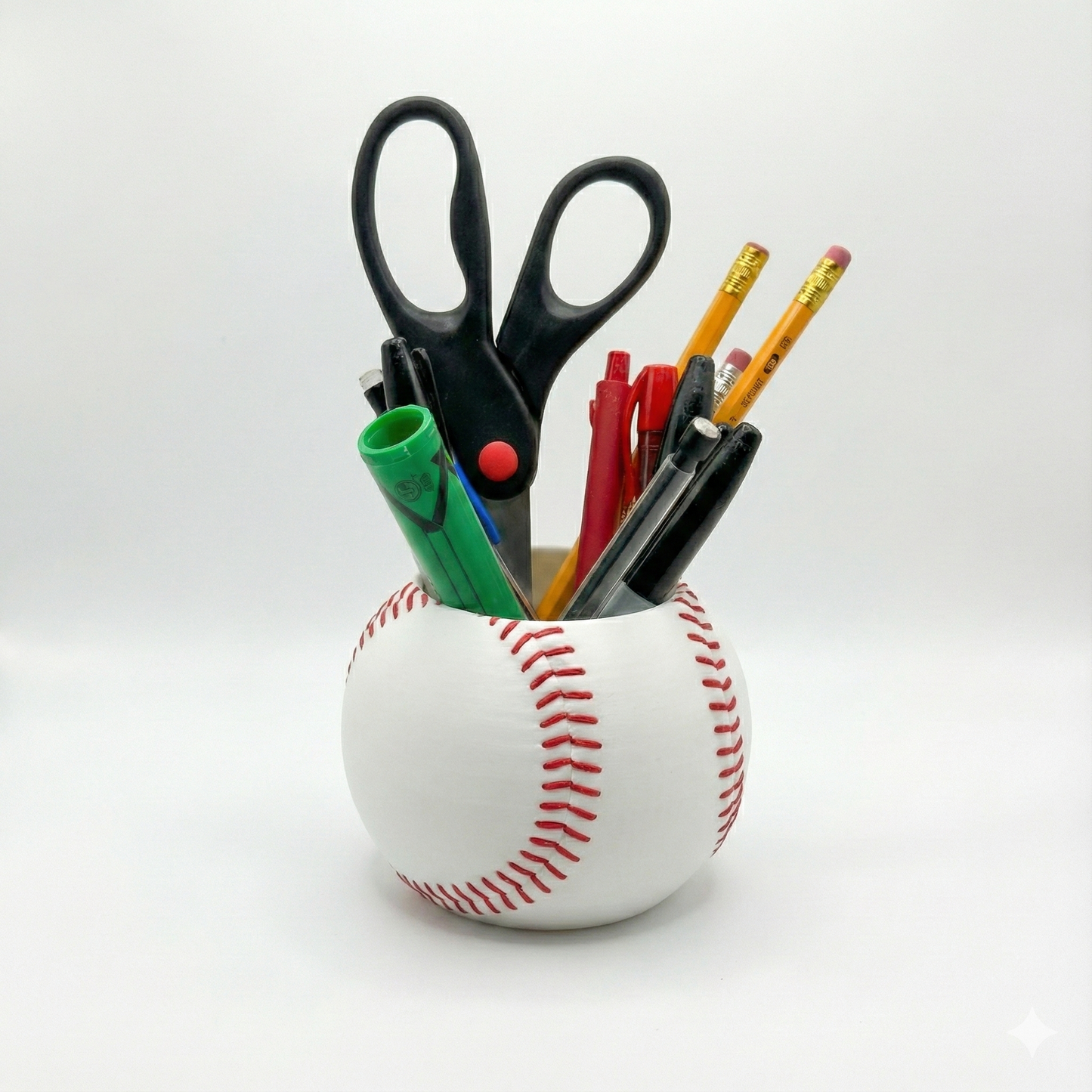 Baseball Pen & Pencil Holder - 3D Printed Desk Organizer (Sports Decor)
