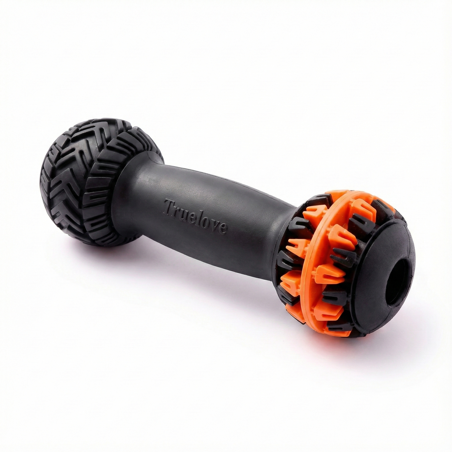 Heavy-Duty Rubber Dog Dumbbell - Chew Toy, Teeth Cleaner & Treat Dispenser