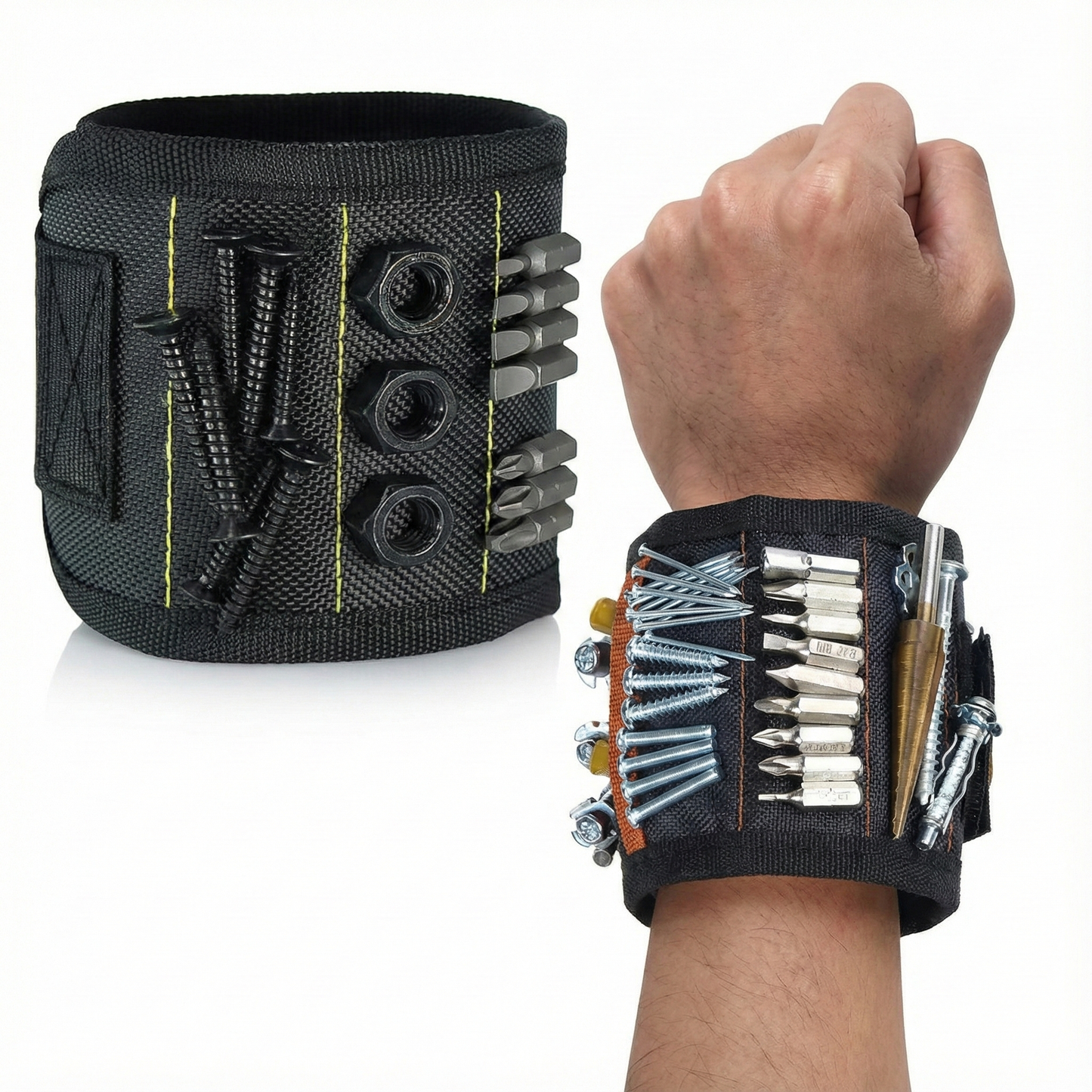 Magnetic Tool Wristband - Adjustable Wrist Strap for Screws, Nails & Drill Bits