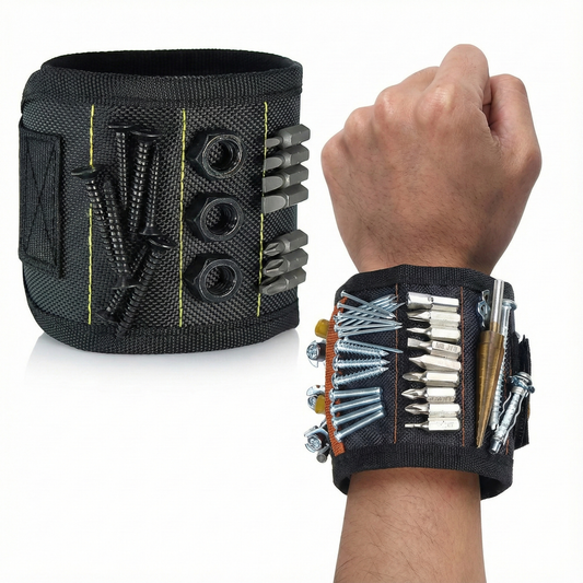 Magnetic Tool Wristband - Adjustable Wrist Strap for Screws, Nails & Drill Bits